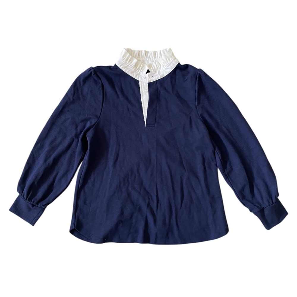 Soft Surroundings Navy Shirt Size Medium Petite